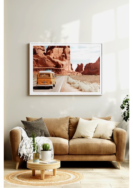 Çerçeveli Tablo Modern Sanatsal Dekorasyon Ev Dekoru Tekli Çerçeve Araba Car Tatil