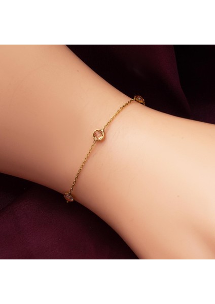 14 Ayar Altın Kahve Tiffany Bileklik