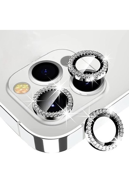 iPhone 14 Pro Max Uyumlu Swarovski Taşlı Kamera Koruyucu Lens
