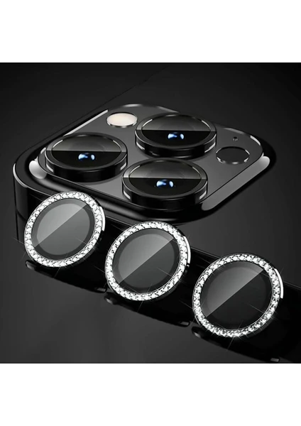 iPhone 14 Pro Uyumlu Swarovski Taşlı Kamera Koruyucu Lens