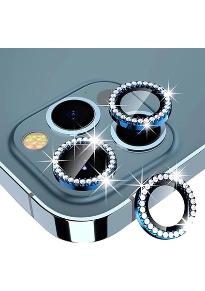 iPhone 14 Pro Max Uyumlu Swarovski Taşlı Kamera Koruyucu Lens