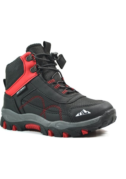 Alfa Siyah-Gri & Siyah-Kırmızı Lastikli Soft Shell Outdoor Erkek Çocuk Bot