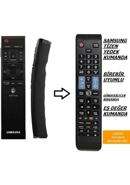 Samsung Tüm Modeller Için Smartled Tv Kumandası- Air Sihirli Maus Mouse Yerine Tuşlu Muadil Klasik Model Kumandası MZ1078