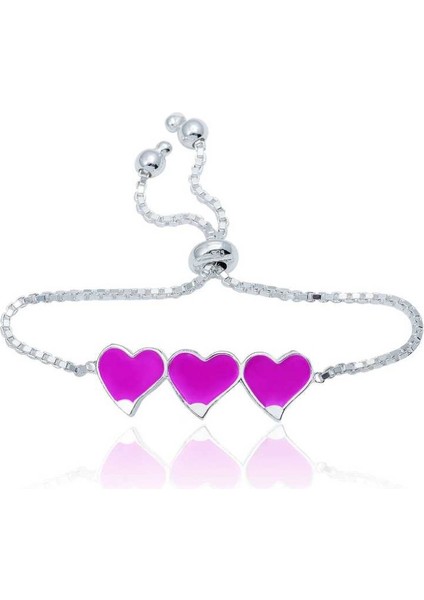 Kalpler Çocuk 925 Ayar Gümüş Bileklik