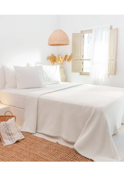 Mare %100 Pamuklu Bej Waffle Pike Çift Kişilik 230x245 7501A