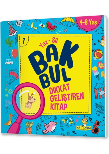 Yayınları Yükselen Zeka Mucit Karınca Bak Bul Dikkat Geliştiren Yaz-Sil Kitap Serisi