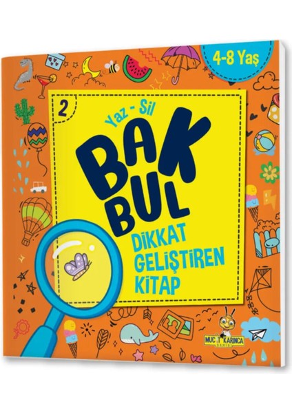 Yayınları Yükselen Zeka Mucit Karınca Bak Bul Dikkat Geliştiren Yaz-Sil Kitap Serisi