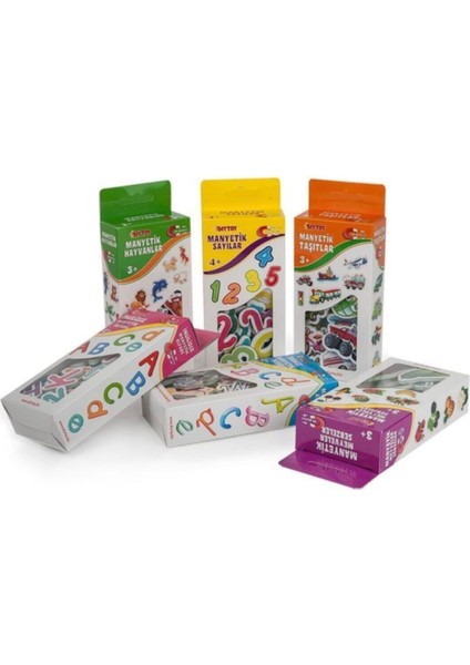 4'lü Manyetik Eğitim-Oyun Seti / Hayvanlar-Sayılar-Alfabe-Kuran Harfleri