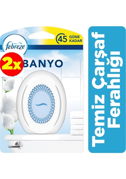 Hava Ferahlatıcı Banyo Oda Kokusu Temiz Çarşaf Ferahlığı x 2 Adet