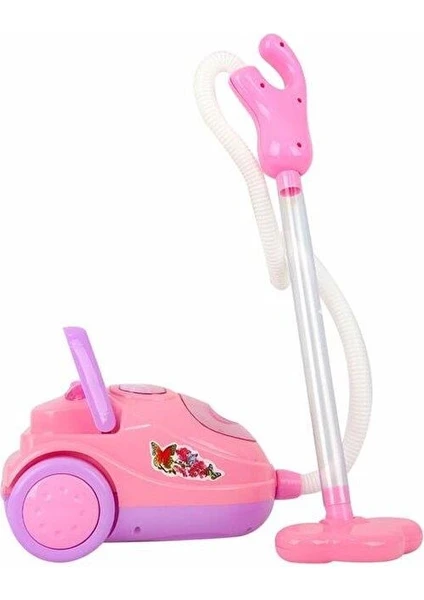 Can Ali Toys Oyuncak Pilli Elektrikli Şirin Süpürge Makinesi Ses Efektli Pembe