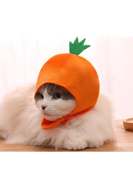Kedi Pet Şapka Turuncu Başlıklı Türban Evcil Hayvan Malzemeleri 10 x 11 x 35 cm. (Yurt Dışından)