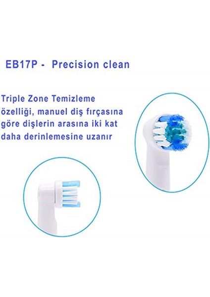 Oral-B Uyumlu Precision Clean 4’Lü Diş Fırçası Yedek Başlığı