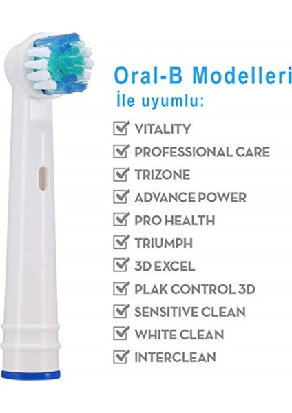 Oral-B Uyumlu Precision Clean 4’Lü Diş Fırçası Yedek Başlığı