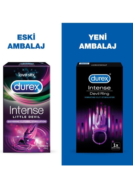 Intense Devil Ring Titreşimli Halka + Durex Intense Uyarıcı Jel 10 ml