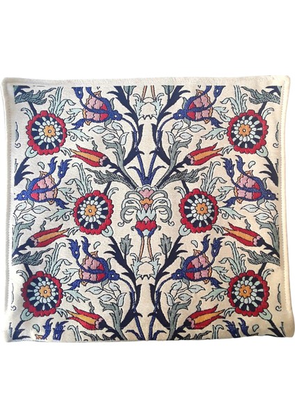 Dokuma Osmanlı Çini Motifli Yastık Kılıfı