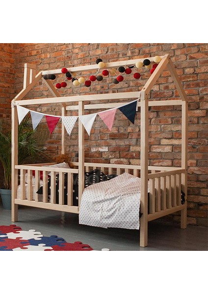 Loolpi Home  Unisex Montessori Ahşap Bebek ve Çocuk Karyolası