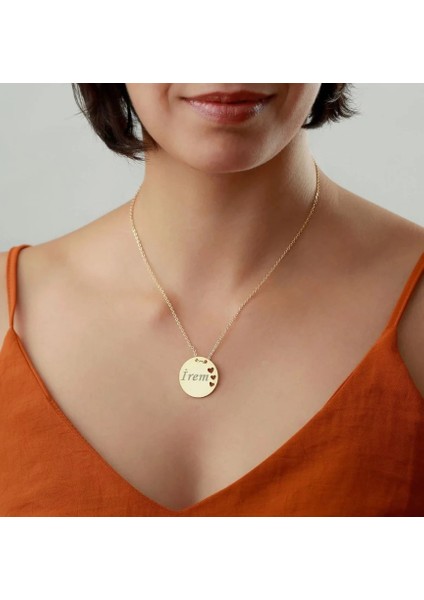 Saf Gümüş Altın Kaplama Isimli Plaka Kolye