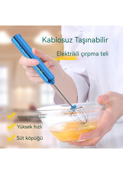 Kablosuz Elektrikli Yumurta Çırpıcı Ev Mini Elektrikli Süt Kahve Karıştırıcı USB Şarj Edilebilir (Yurt Dışından)