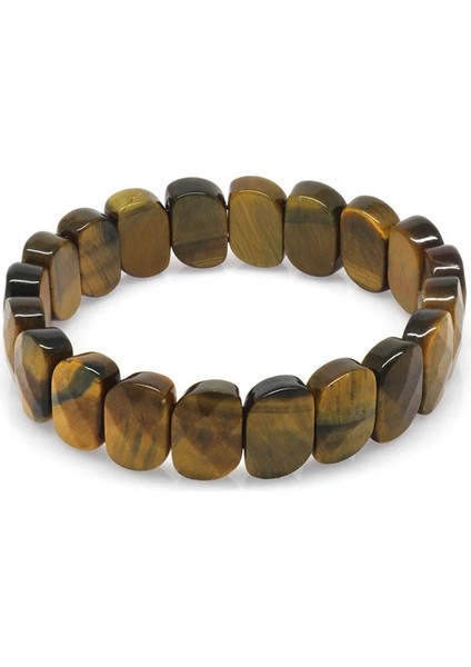 Doğal Taşlı Elastikli Fasetalı Doğaltaş Bileklik Unisex