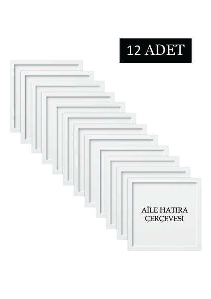 12 Adet Aile Çerçeve Seti Tablo Seti Boş Çerçeve Masa Üstü Çerçeve Hediyelik Çerçeve