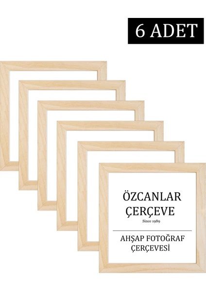 Özcanlar Çerçeve 6 Lı Aile Ahşap Çerçevesi Ahşap Resim Çerçevesi 20X20 30X30 40X40 15X21  30X40 Doğal Ahşap Çerçeve