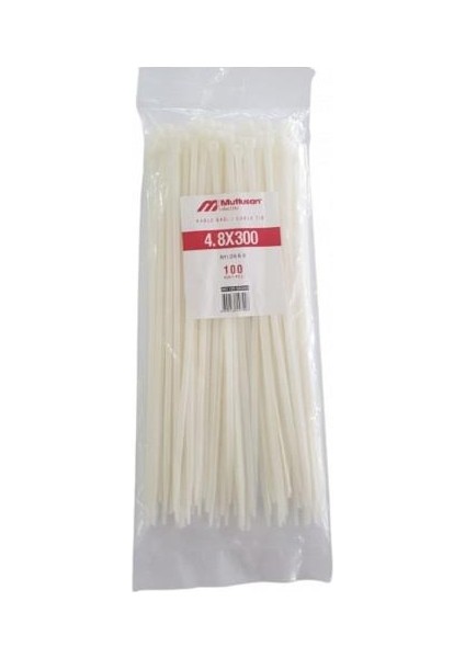4,8X300 mm Kablo Bağı 100'lü Paket 5 Adet