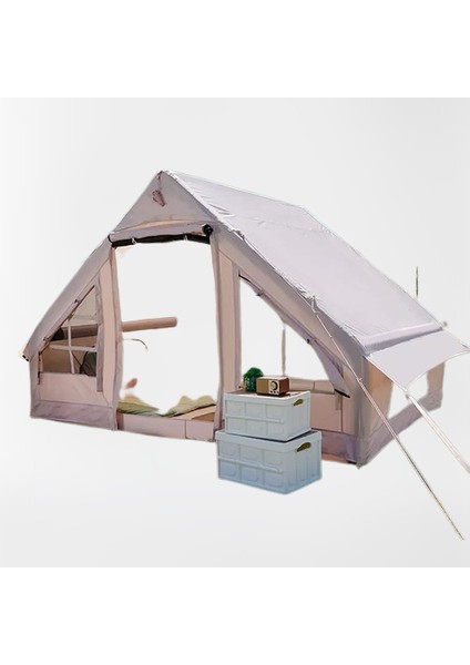 - Şişme Kamp Çadırı - 3x2 Metre - Barlı Pompa Hediyeli - 8-10 Kişilik