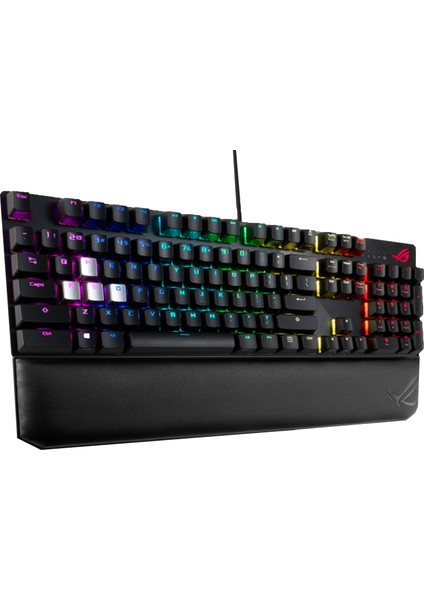 ROG STRIX SCOPE DELUXE KABLOLU MEKANİK RGB OYUNCU KLAVYESİ - NX MEKANİK, ALÜMİNYUM KASA, BİLEK DESTEĞİ, AURA SYNC, FPS OYUNLARI İÇİN GÜMÜŞ WASD TUŞLAR