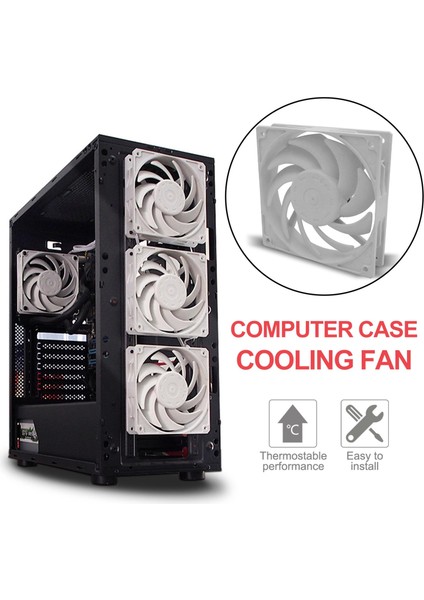 Soğutma Kılıf Fan 12 cm / 120MM 4-Pin Düşük Gürültü Sessiz Kılıf Fan Pc Bilgisayar Beyaz (Yurt Dışından) modelleri