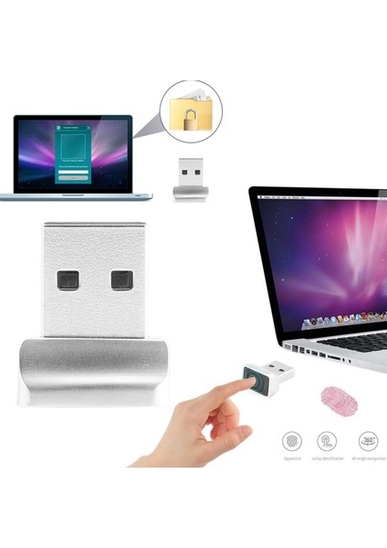 USB Parmak Izi Okuyucu Biyometrik Tarayıcı Kilidi Hızlı Eşleştirme (Yurt Dışından)