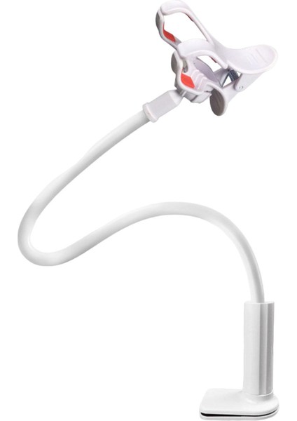 Tablet Telefon Standı Tutucu Tembel Yatak 360 ° iPad Akıllı Telefonlar Için Döner Beyaz Klip (Yurt Dışından)