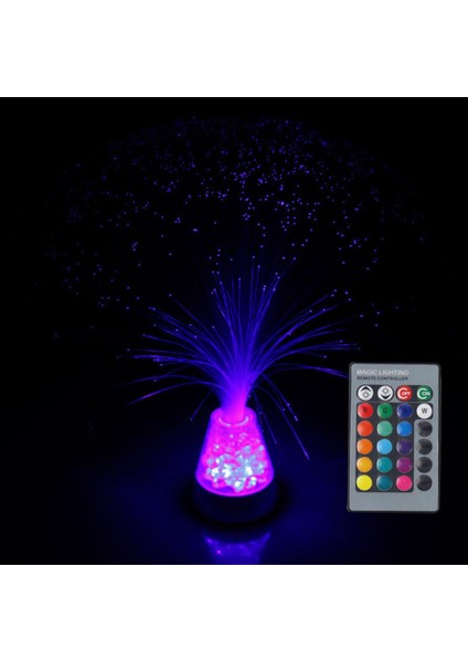 Çok Renkli LED Fiber Optik Lamba Gecesi Küce Çalışan Xmas Uzaktan Kumanda (Yurt Dışından)
