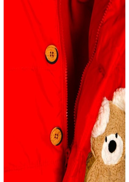 Yeni Sezon Sevimli Peluş Oyuncak Ayılı Cepli Kapüşonlu Bebek Mont modelleri