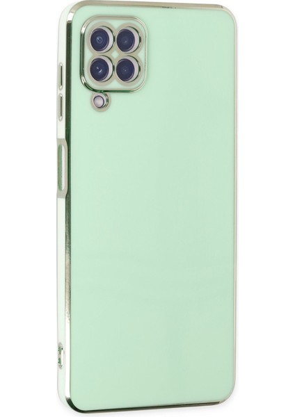 Samsung Galaxy M22 Kılıf Bark Parlak Kenarlı Silikon + Ekran Koruyucu