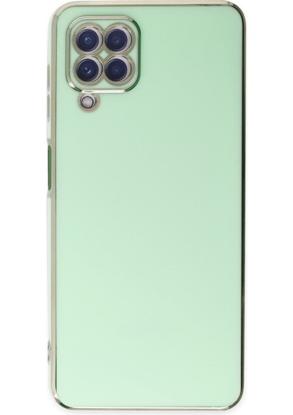 Samsung Galaxy M22 Kılıf Bark Parlak Kenarlı Silikon + Ekran Koruyucu