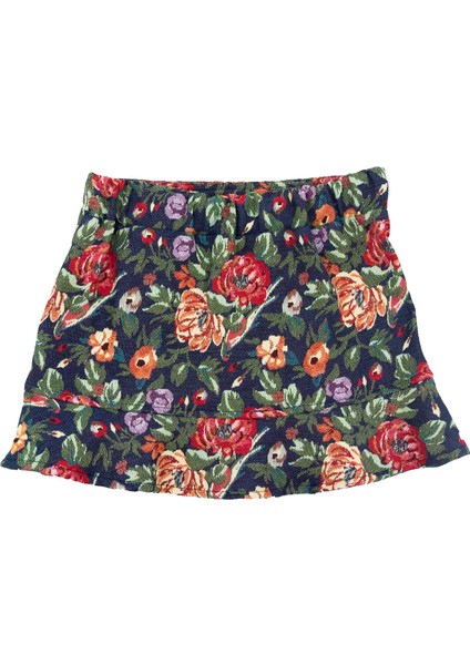 Yılbaşı Özel Jakarlı Çiçek Desenli Kışlık Kız Çocuk Mini Etek modelleri