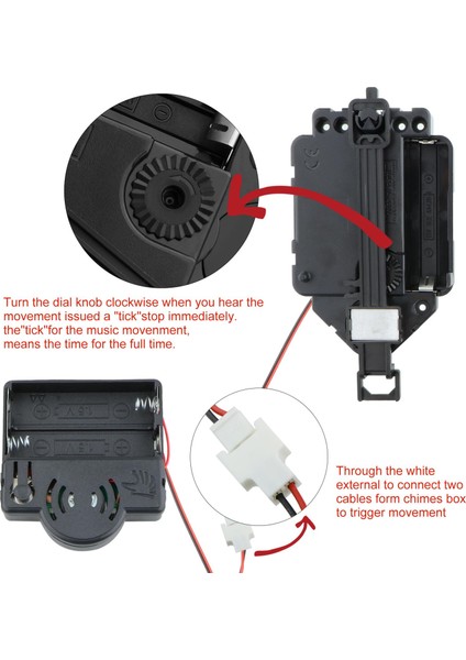 Sarkaç Saati Chime Müzik Kutusu Mekanizması Hareket Diy El Kiti (Yurt Dışından)
