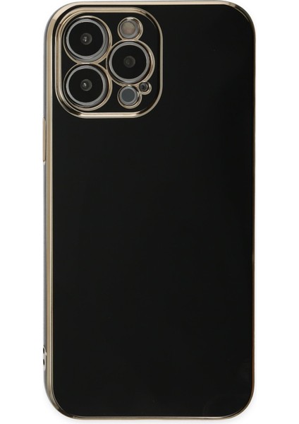 Apple iPhone 12 Pro Max Kılıf Bark Parlak Kenarlı Silikon + Ekran Koruyucu