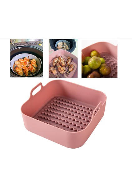 Air Fritöz Silikon Kare Tepsi - Pembe fiyatları