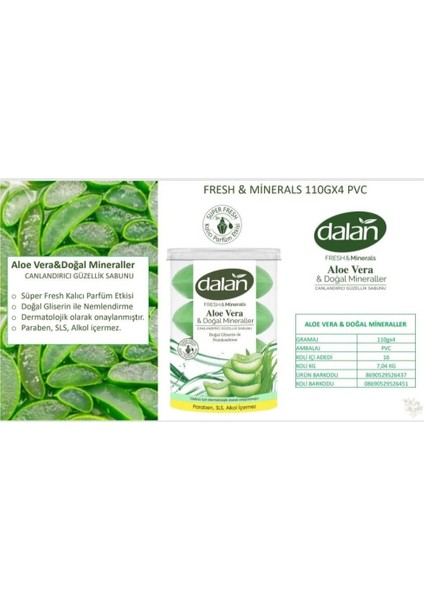 Fresh Minerals Duş Sabunu Aloe Vera 4 x 110 gr