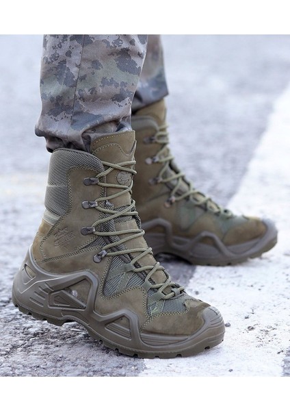 1490 Su Geçirmez Erkek Askeri Bot - Haki Nubuk