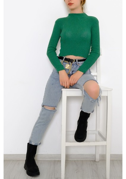 Yarım Balıkçı Crop Triko Yeşil - 885.1319. modelleri