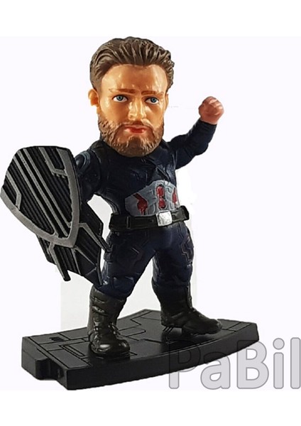 Avengers Endgame Action Figure - Yenilmezler Figür Biblo - 8 cm - Kaptan Amerika