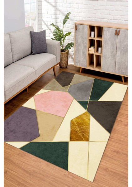 Dijital Kaymaz Taban Yıkanabilir Renkli Salon Halısı Mutfak Halısı Yolluk ND-SD-431