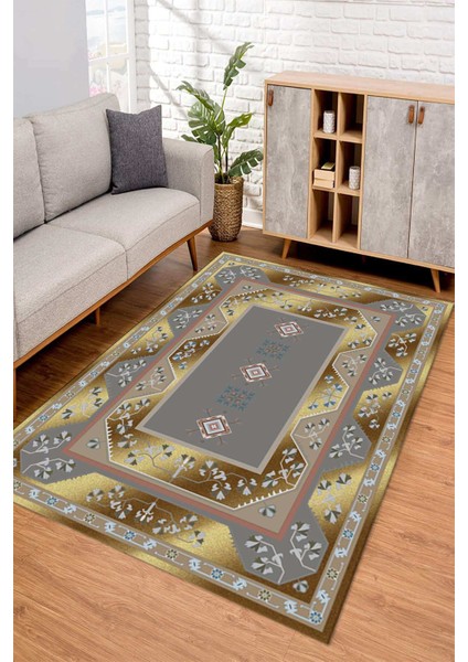 Dijital Kaymaz Taban Yıkanabilir Renkli Salon Halısı Mutfak Halısı Yolluk ND-SD-611