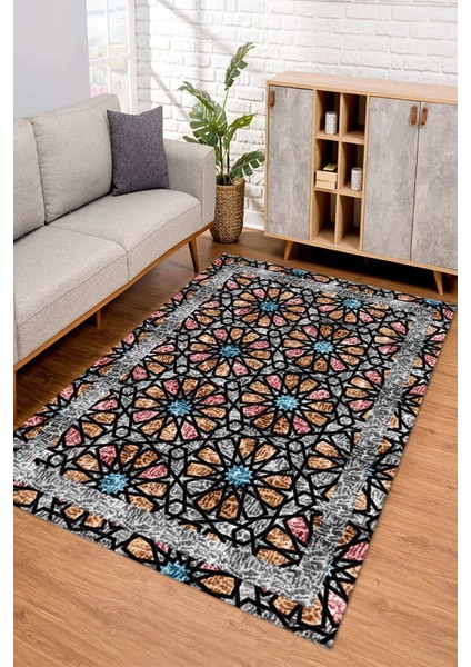 Dijital Kaymaz Taban Yıkanabilir Renkli Salon Halısı Mutfak Halısı Yolluk ND-SD-812