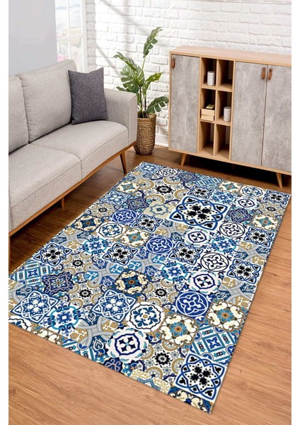 Dijital Kaymaz Taban Yıkanabilir Renkli Salon Halısı Mutfak Halısı Yolluk ND-SD-166