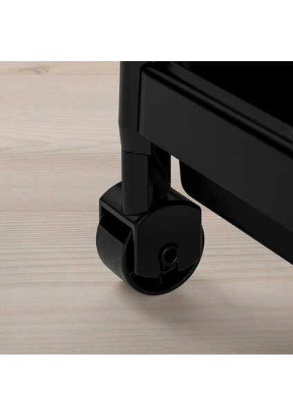 Ikea Vesken Banyo Mutfak Organizer Servis Sehpası Düzenleyici Tekerlekli Raf Ünitesi 3 Katlı Siyah fırsatları