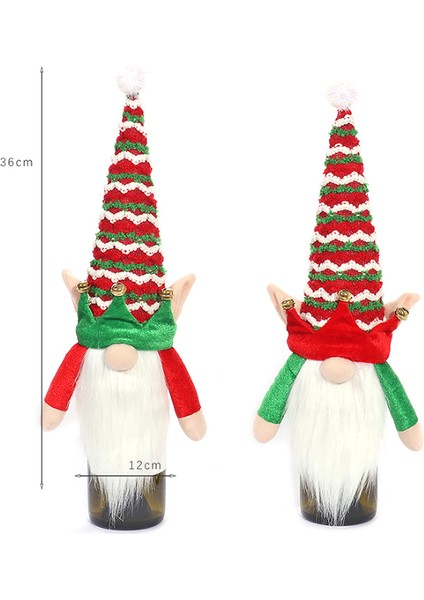 2 Adet Yılbaşı Şarap Şişesi Kap Gnomes Forester Şarap Şişesi Hediye Çantası Yılbaşı Dekorları (Yurt Dışından)