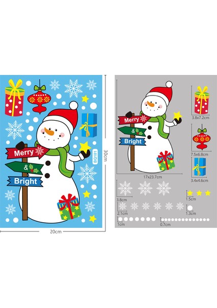 Yılbaşı Sticker Yılbaşı Baba Kardan Adam Noel Ağacı Kar Tanesi Tekrarlanabilir Sticker Cam Pencere Yılbaşı Dekorları (Yurt Dışından)